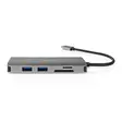 USB Multi-Port Adapter | 7-in-1 | USB 3.2 Gen 1 | USB-C Hane | HDMI Utgång / Micro SD / RJ45 Hona / SD / USB-C Hona / 3x USB-A Hona | 5 Gbps | 0.20 m | Rund | Guldplaterad | PVC | Antracit | Låda - Dator och nätverk - 5412810414253 - 20