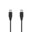 USB-kabel | USB 2.0 | USB-A Hane | USB-A Hane | 480 Mbps | Nickelplaterad | 2.00 m | Rund | PVC | Svart | Låda - Dator och nätverk - 5412810288793 - 1