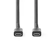 USB-kabel | USB 3.2 Gen 2 | USB-C Hane | USB-C Hane | 100 W | 4K@60Hz | 20 Gbps | Nickelplaterad | 1.00 m | Rund | PVC | Svart | Låda - Dator och nätverk - 5412810422043 - 10