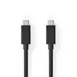 USB-kabel | USB 3.2 Gen 2 | USB-C Hane | USB-C Hane | 100 W | 4K@60Hz | 20 Gbps | Nickelplaterad | 1.00 m | Rund | PVC | Svart | Låda - Dator och nätverk - 5412810422043 - 1