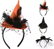Halloween hårband häxhatt med dekoration – lätt och bekväm accessoar för fester och maskerader - Bärbara festtillbehör - 8721037140553 - 1