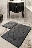 Badrumsmatta Set L'essentiel Antracit Akryl Halkfri Maskintvättbar 50x60 cm & 60x100 cm - Badrumsmattor och våtrumsmattor - 8681875328073 - 2
