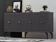 Konsolbord Hanah Home Midas Antracit Guld Spånskiva 150x79x40 cm - Byråer och skåp - 8683742835783 - 3