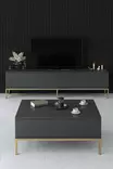 Soffbord Hanah Home Lord Antracit Guld Spånskiva 90x40x60 cm - Soffbord - 8684282483953 - 4