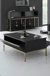 Soffbord Hanah Home Lord Antracit Guld Spånskiva 90x40x60 cm - Soffbord - 8684282483953 - 3
