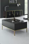 Soffbord Hanah Home Lord Antracit Guld Spånskiva 90x40x60 cm - Soffbord - 8684282483953 - 2