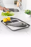 Diskställ, grå/vit, 41,5 x 30 cm, tålig, BPA-fri - Dagliga köksartiklar - 8683342792073 - 2