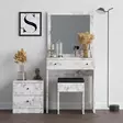 Sminkbord Hanah Home Nice Marmormönster Spånskiva 65x139x35 cm - Toalettbord - 8684282984863 - 2