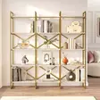 Bokhylla Hanah Home Vg6 Ge Vit Marmormönster Spånskiva Metall 170x175x30 cm - Bokhyllor - 8683743451593 - 2