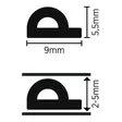Mag-Pro P-profil fönstertätning, 6 m, brun – EPDM-gummi, självhäftande - Fönster- och dörrtätningar - 6418536038253 - 5