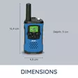 Walkie-Talkie Set | 2 handenheter | Upp till 7 km | Frekvenskanaler: 8 | PTT / VOX | 24 h standby | Laddningsstation ingår | Hörlursutgång | Blå / Svart - Walkie-talkies och megafoner - 8712412592623 - 57