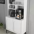 Kaffebarskåp Hanah Home Lyon 80 Vit Svart Spånskiva 81,3x201x35 cm - Skåp och byråer - 8684283401673 - 5
