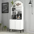 Kaffebarskåp Hanah Home Lyon 80 Vit Svart Spånskiva 81,3x201x35 cm - Skåp och byråer - 8684283401673 - 4
