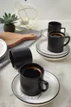 Kaffekoppar Set Hermia Vit Svart Keramik 12 Delar - Kaffe- och teserviser - 8684283356003 - 4
