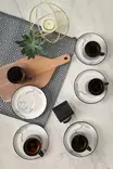 Kaffekoppar Set Hermia Vit Svart Keramik 12 Delar - Kaffe- och teserviser - 8684283356003 - 5