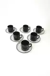Kaffekoppar Set Hermia Vit Svart Keramik 12 Delar - Kaffe- och teserviser - 8684283356003 - 1