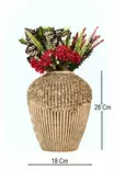 Dekorativ Kruka Aberto Design BK068 Ecru Keramik 18x28 cm - Hängande blomkrukor och vaser - 8684283781683 - 1