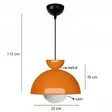 Taklampa Opviq Berceste Orange Metall 25 x 15 cm - Tak- och vägglampor - 8684282618133 - 3