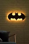 Dekorativ Led Väggdekor Wallxpert Batman Gul MDF 50x25 cm - Tavlor och ramar - 8682870904033 - 4