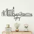 Väggdekor Metall Wallity Sydney Svart Metall 120x52 cm - Dekorationer, prydnadsföremål - 8683342852913 - 2