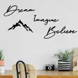 Väggdekor Metall Wallity Dream Imagine Belive Svart Metall 47x16 cm 47x15 cm 37x19 cm 50x18,5 cm 4 Delar - Dekorationer, prydnadsföremål - 8684282140863 - 2