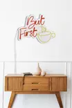 Dekorativ Led Väggbelysning Wallity But First Coffee Röd Gul Plast 47x37 cm - Ljussmycken och ljusfigurer - 8683342475853 - 6