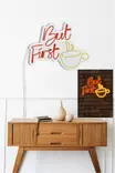 Dekorativ Led Väggbelysning Wallity But First Coffee Röd Gul Plast 47x37 cm - Ljussmycken och ljusfigurer - 8683342475853 - 5