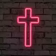 Väggdekor Led Wallity Cross Sign Rosa Plast 25x43 cm - Ljussmycken och ljusfigurer - 8682870288393 - 2