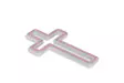 Väggdekor Led Wallity Cross Sign Rosa Plast 25x43 cm - Ljussmycken och ljusfigurer - 8682870288393 - 1