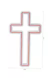 Väggdekor Led Wallity Cross Sign Rosa Plast 25x43 cm - Ljussmycken och ljusfigurer - 8682870288393 - 8