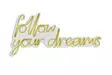 Dekorativ Led Väggdekor Wallity Follow Your Dreams Gul Plast 60x32 cm - Ljussmycken och ljusfigurer - 8682870287983 - 7