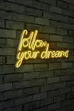 Dekorativ Led Väggdekor Wallity Follow Your Dreams Gul Plast 60x32 cm - Ljussmycken och ljusfigurer - 8682870287983 - 3