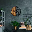 Väggklocka Wallity Valnöt/Svart Trä/Metall 56x56 cm - Väggklockor - 8683743263653 - 3