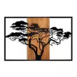 Väggdekor Trä Wallity Acacia Tree Valnöt/Svart Trä/Metall 90x58 cm - Dekorationer, prydnadsföremål - 8683743421183 - 1