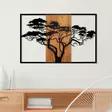 Väggdekor Trä Wallity Acacia Tree Valnöt/Svart Trä/Metall 90x58 cm - Dekorationer, prydnadsföremål - 8683743421183 - 3