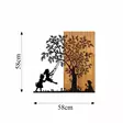Väggdekor Trä Wallity The Tree And The Shaking Children Valnöt/Svart Trä/Metall 58x59 cm - Dekorationer, prydnadsföremål - 8683342993173 - 1