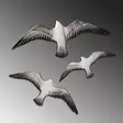 Dekorativ Väggaccessoar Aberto Design Flying Seagulls Vit Polyester 30x11x2 cm 24x9x2 cm 19x7x2 cm - Dekorationer, prydnadsföremål - 8683743851843 - 6