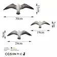 Dekorativ Väggaccessoar Aberto Design Flying Seagulls Vit Polyester 30x11x2 cm 24x9x2 cm 19x7x2 cm - Dekorationer, prydnadsföremål - 8683743851843 - 7