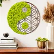 Väggdekor Trä Wallxpert Yin Yang Grön Brun MDF 44x44 cm - Dekorationer, prydnadsföremål - 8683342206723 - 2
