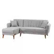 Hörnbäddsoffa Atelier del Sofa Aqua Grå Linne 225x150x85 cm - Soffor - 8682870104853 - 5