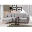 Hörnbäddsoffa Atelier del Sofa Aqua Grå Linne 225x150x85 cm - Soffor - 8682870104853 - 2