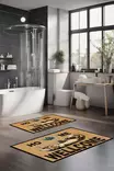 Badrumsmatta Set Mijölnir Flerfärgad 100% Polyester Halkfri Antibakteriell Digitaltryck 40x60 cm & 60x100 cm - Badrumsmattor och våtrumsmattor - 8684283194483 - 2