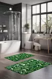 Badrumsmatta Set Mijölnir Flerfärgad 100% Polyester Halkfri Antibakteriell Digitaltryck 40x60 cm & 60x100 cm - Badrumsmattor och våtrumsmattor - 8684283195923 - 2