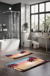 Badrumsmatta Set Mijölnir Flerfärgad 100% Polyester Halkfri Antibakteriell Digitaltryck 40x60 cm & 60x100 cm - Badrumsmattor och våtrumsmattor - 8684283194773 - 2
