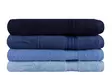 Badhandduksset (4 st), mörkblå, blå, ljusblå, 70 x 140 cm, mjuk, absorberande, hållbar - Handdukar - 8681181631133 - 2