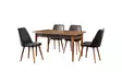 Matbord Hanah Home Mira Valnöt Antracit Spånskiva 130x75x80 cm - Matbord - 8683743766963 - 1