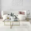 Soffbord Hanah Home Sun S411 Guld Härdat Glas 85x35x85 cm - Soffbord - 8683342949613 - 7
