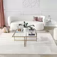 Soffbord Hanah Home Sun S411 Guld Härdat Glas 85x35x85 cm - Soffbord - 8683342949613 - 2