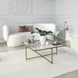 Soffbord Hanah Home Sun S411 Guld Härdat Glas 85x35x85 cm - Soffbord - 8683342949613 - 4