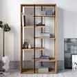 Bokhylla Hanah Home Presto Valnöt Svart Spånskiva 90x173,2x29,5 cm - Bokhyllor - 8681875670783 - 3